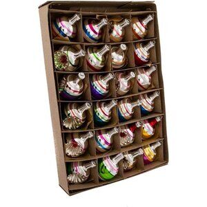 Early Years Mini Glass Ornament Set of 24 - Ball and Reflector